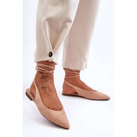 PG1 Ballerine stringate in pelle scamosciata da donna Nude Lilly Ann beige 1