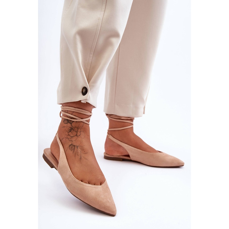 PG1 Ballerine stringate in pelle scamosciata da donna Nude Lilly Ann beige 1