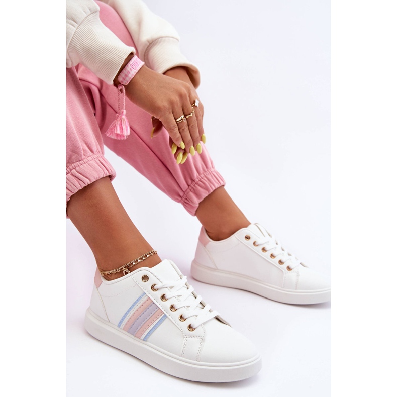 PG1 Scarpe Sportive da Donna in Pelle Rilee Bianche e Rosa bianca 1