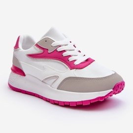 PG1 Scarpe sportive da donna con plateau bianche e rosa Henley 1
