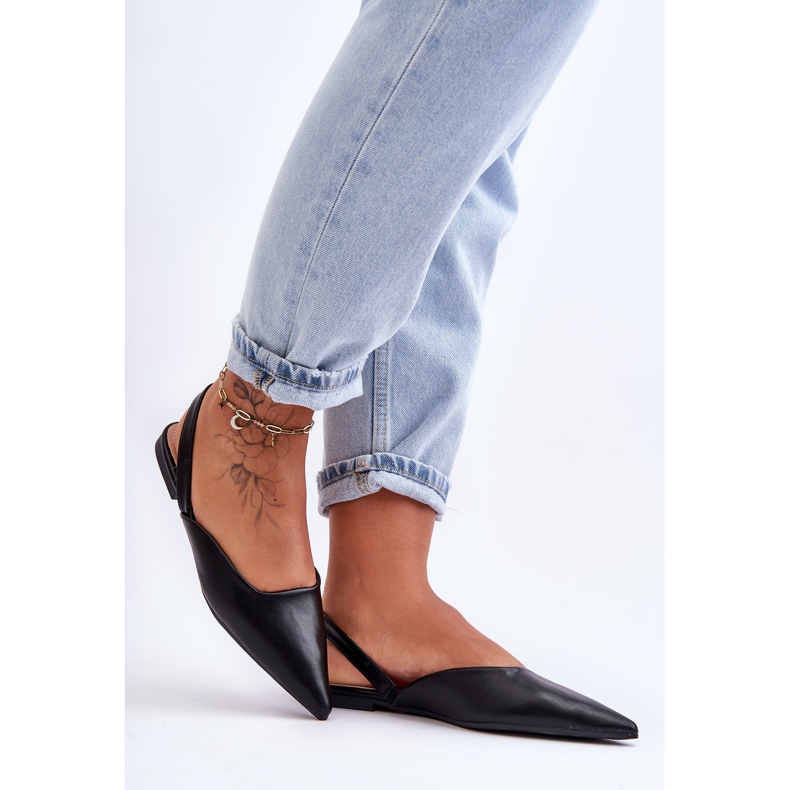 PS1 Ballerine senza lacci in pelle da donna Germes nere nero 2
