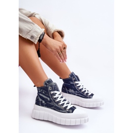 PS1 Sneakers Alta in Tessuto da Donna Blu Navy Degas 2