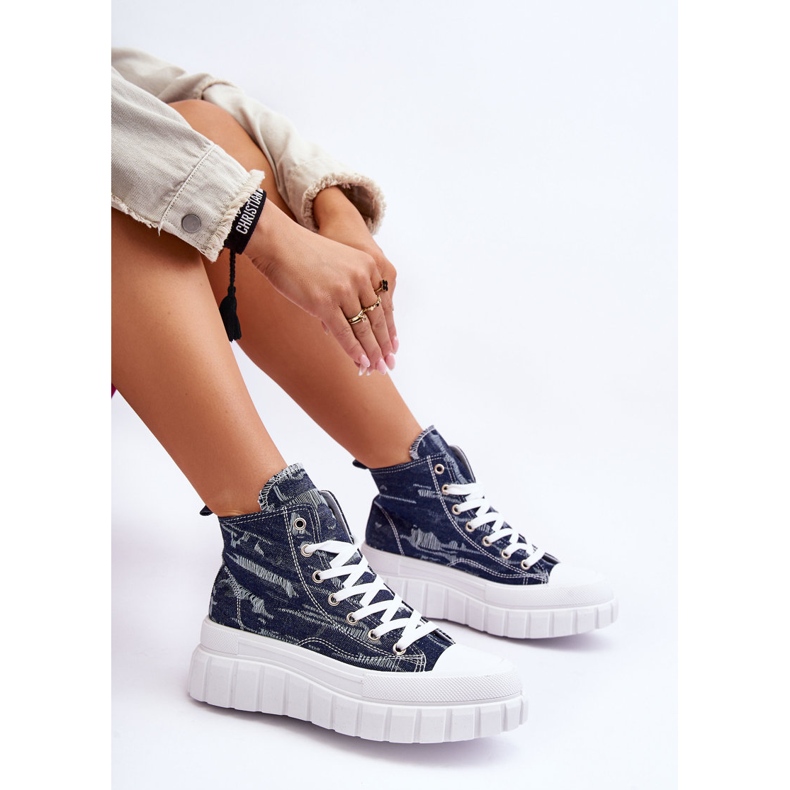 PS1 Sneakers Alta in Tessuto da Donna Blu Navy Degas 2