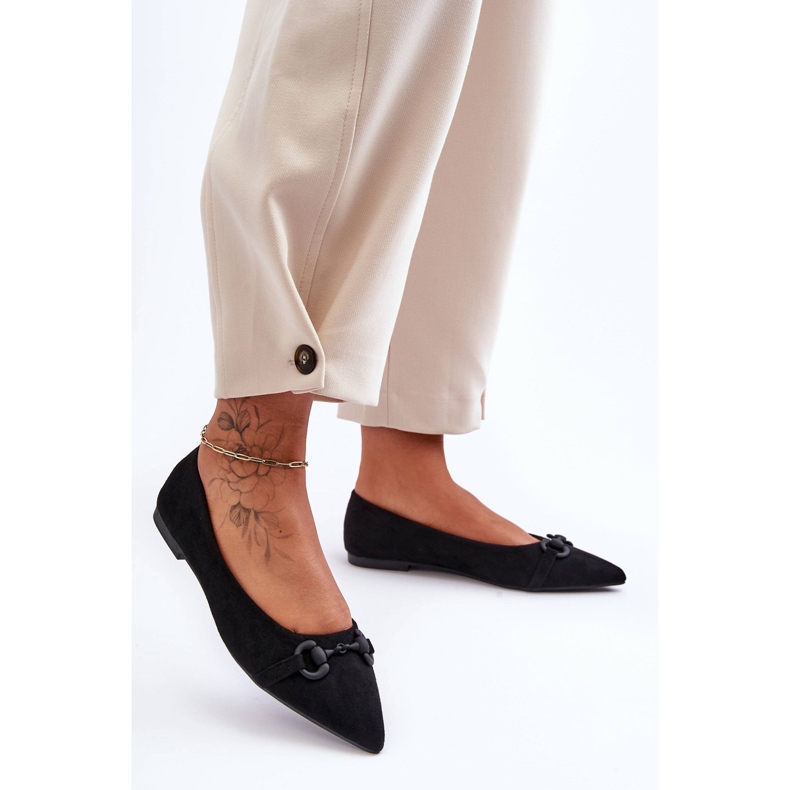 PG1 Ballerine In Camoscio Con Decorazione Noldaia Nera nero 1