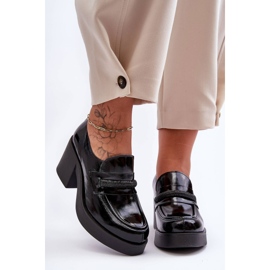 Lemar Brogue In Pelle Sul Tacco Con Decorazione Gelanor Nera nero 1