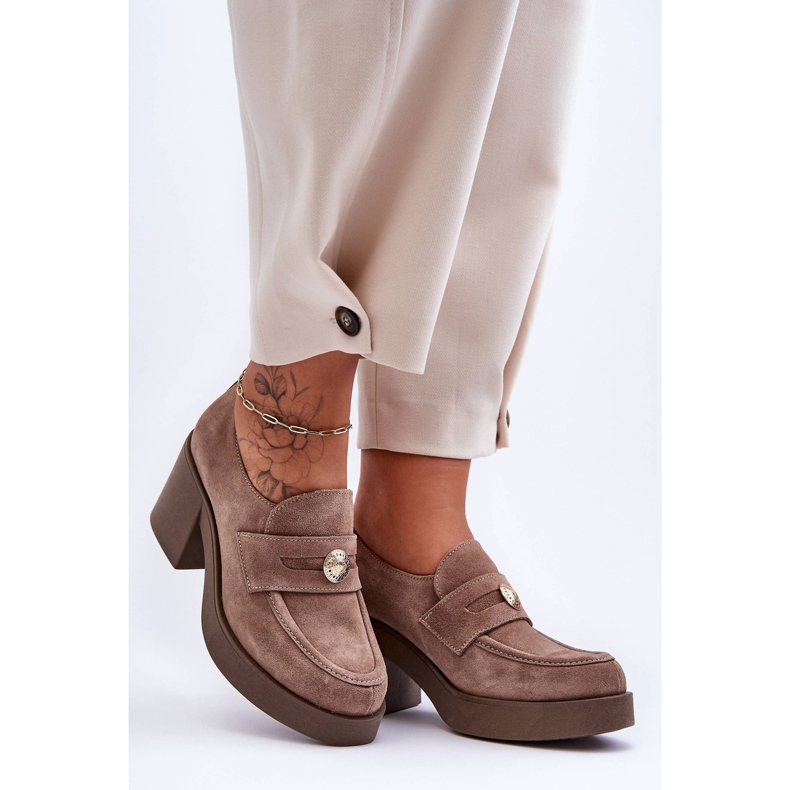 Lemar Scarpe Da Donna In Camoscio Con Tacco Beige Dunadia 1