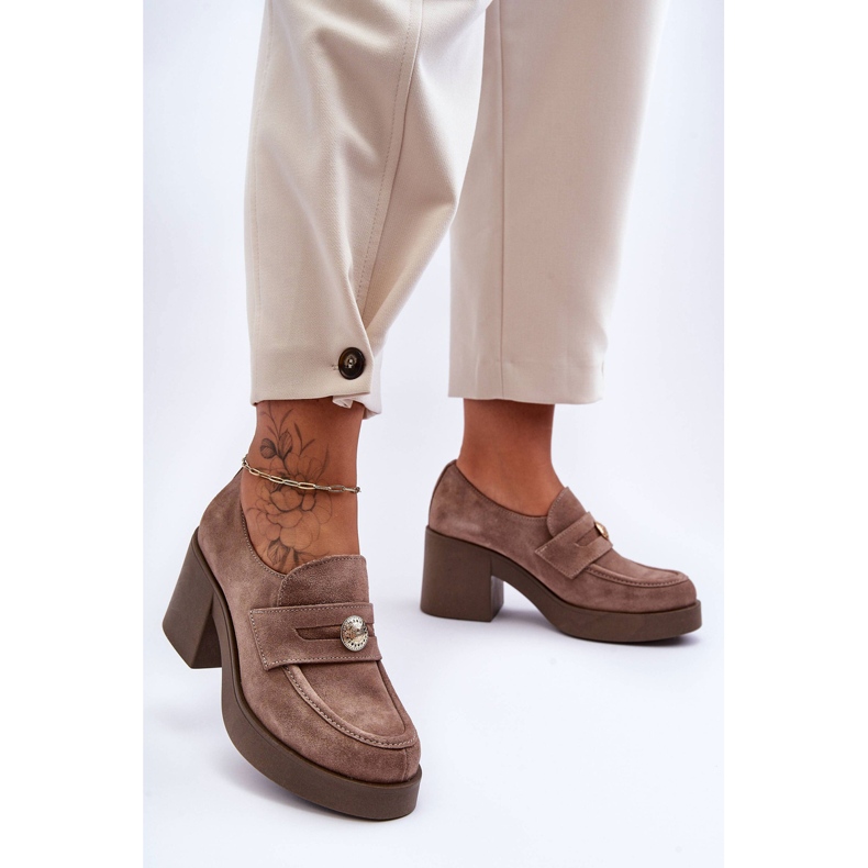 Lemar Scarpe Da Donna In Camoscio Con Tacco Beige Dunadia 2