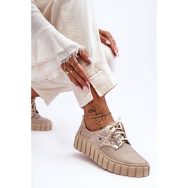 Lemar Scarpe Di Pelle Sulla Piattaforma Di Ipnosi Beige 2
