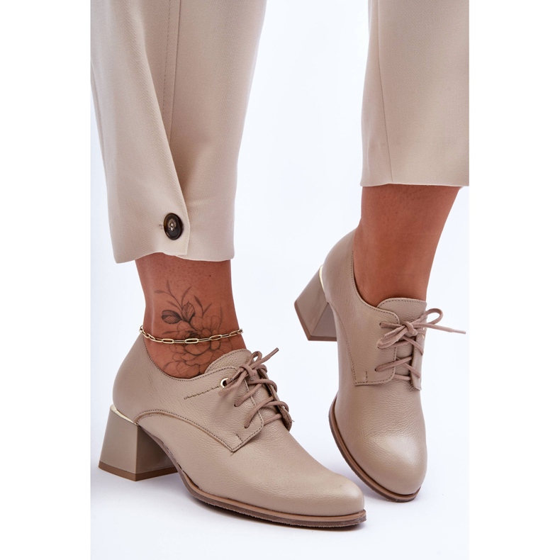 Laura Messi Tacchi Alti In Pelle Da Donna Beige Keria 2