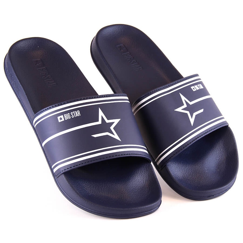 Pantofole sportive da uomo Big Star MM174314 blu navy bianca 1