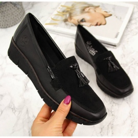 Scarpe con zeppa nere Rieker W RKR395 nero 1