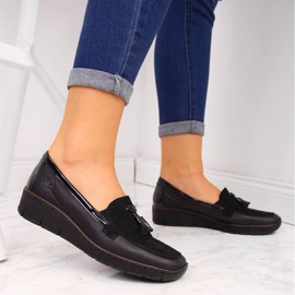 Scarpe con zeppa nere Rieker W RKR395 nero 2