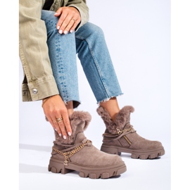 Stivali da donna in suede sulla piattaforma Shelovet marrone 1