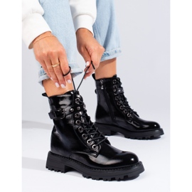 Marsupi da donna Shelovet con lacci laccati nero 1