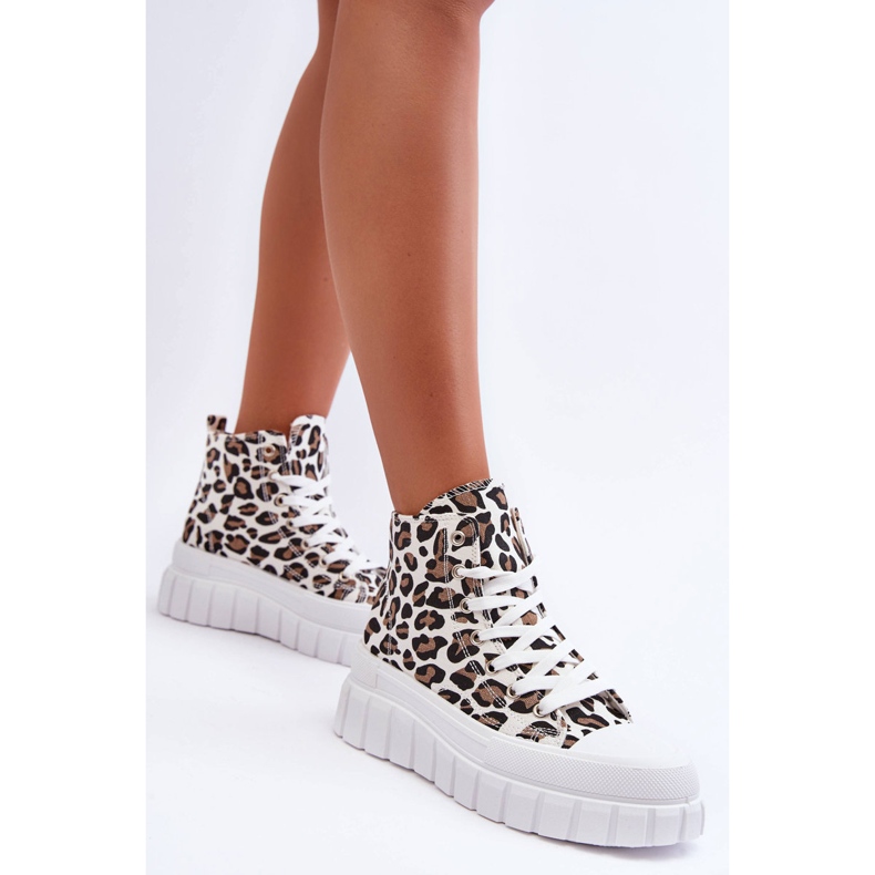 PS1 Sneakers Alte da Donna Fantasia Leopardo Bianco Florens bianca 1