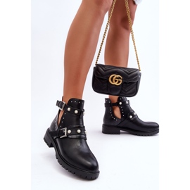 Stivali Trapper Da Donna Con Perle Nere Klarisa nero 1