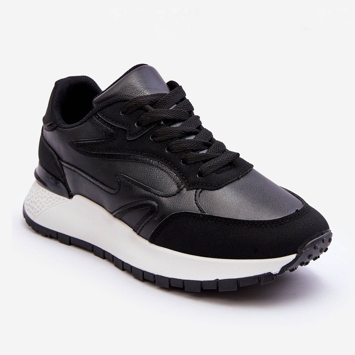 PG1 Scarpe sportive da donna con plateau in bianco e nero Henley 1