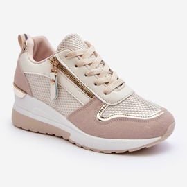 PG1 Sneakers Con Zeppa Da Donna Beige E Bianche Sivan 1