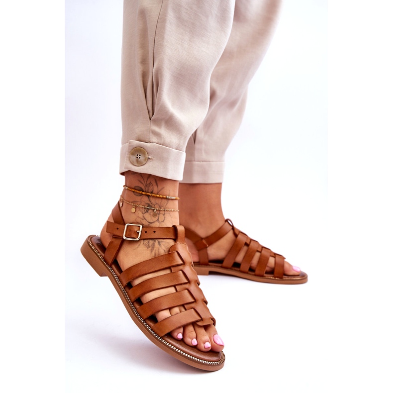 Lemar Sandali In Pelle Con Cinghie Lawren Marrone 2