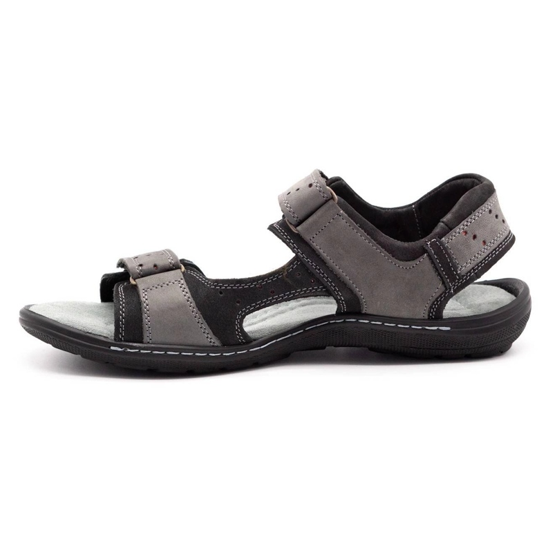 Olivier Sandali da uomo in pelle 295K grigio 2