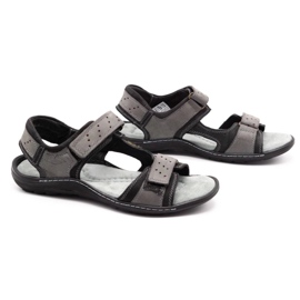 Olivier Sandali da uomo in pelle 295K grigio 3