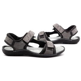 Olivier Sandali da uomo in pelle 295K grigio 4