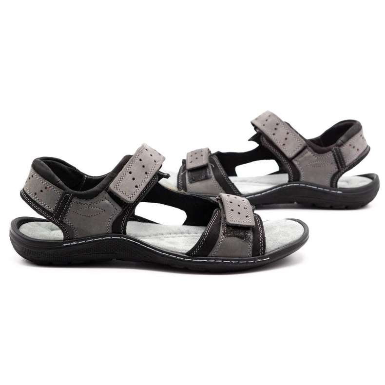 Olivier Sandali da uomo in pelle 295K grigio 4