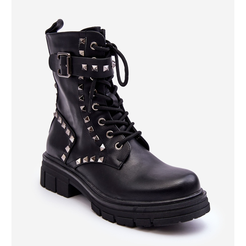 Stivali Chunky Worker da donna con Jets Black Tyralis nero 1