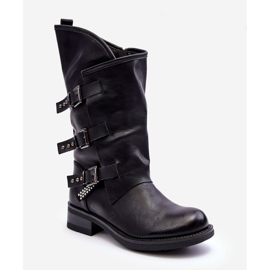 Stivali da donna con tacco alto in pelle nera Nyreo nero 2