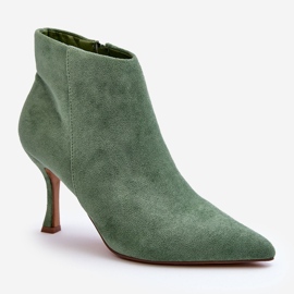 WS1 Stivali da donna in camoscio con tacco alto Verde Merissa 1