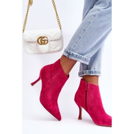 WS1 Stivali da donna con tacco alto in camoscio Merisa fucsia rosa 2