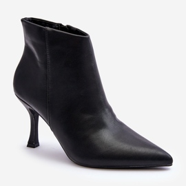 Stivali da Donna in Pelle con Tacco Alto Nero Merisa 1