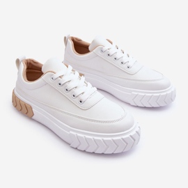 PG1 Scarpe Da Ginnastica Classiche Con Plateau Bianche E Beige Nannzie bianca 2