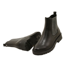 Caprice Stivali in pelle femminile sul cappotto inferiore più spesso 9-25419-41 022 nero 6