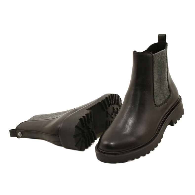 Caprice Stivali in pelle femminile sul cappotto inferiore più spesso 9-25419-41 022 nero 6