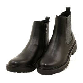 Caprice Stivali in pelle femminile sul cappotto inferiore più spesso 9-25419-41 022 nero 3