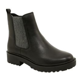Caprice Stivali in pelle femminile sul cappotto inferiore più spesso 9-25419-41 022 nero 1