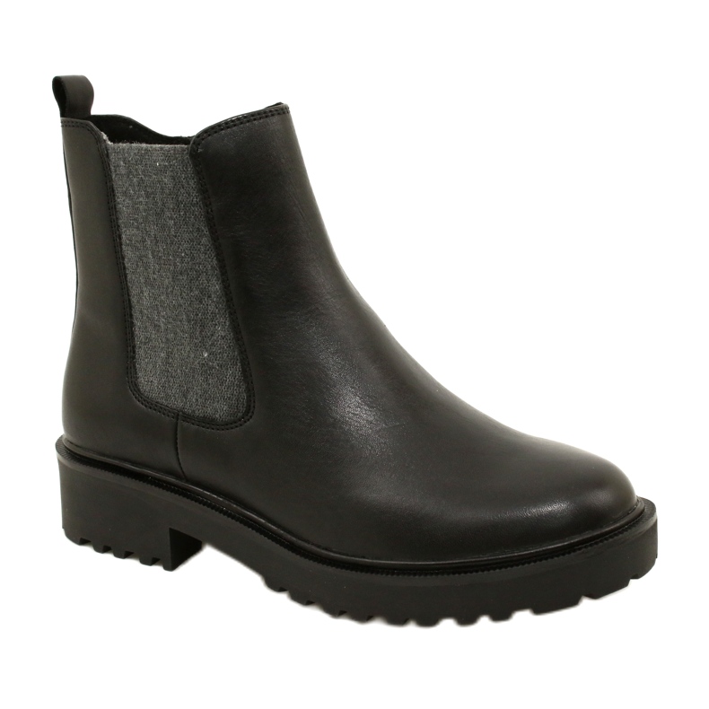 Caprice Stivali in pelle femminile sul cappotto inferiore più spesso 9-25419-41 022 nero 1