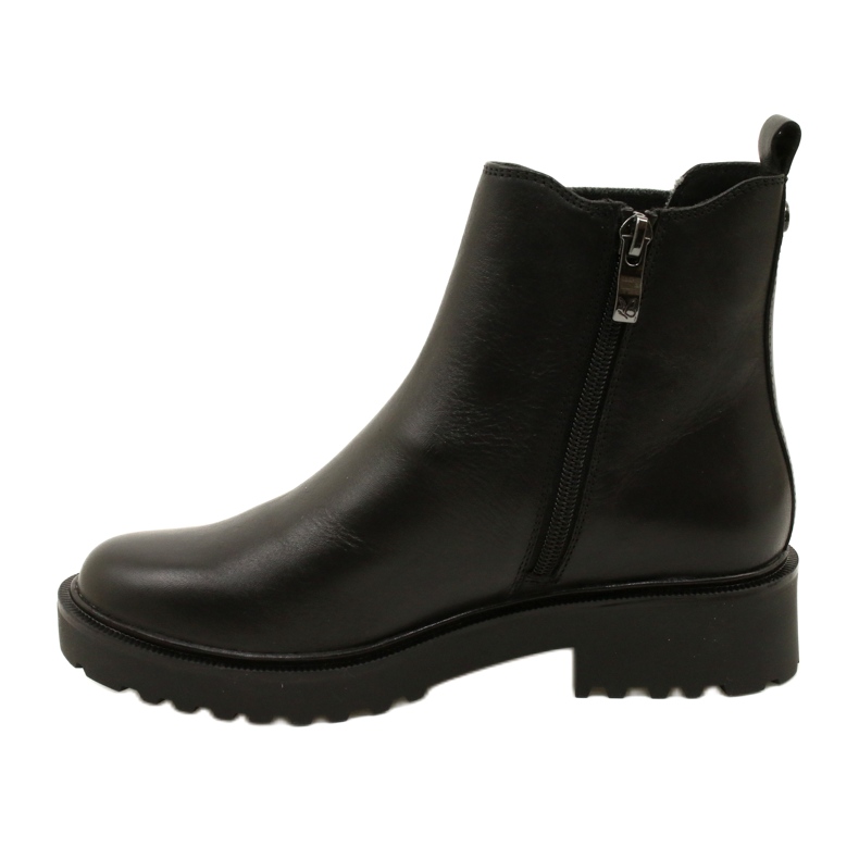 Caprice Stivali in pelle femminile sul cappotto inferiore più spesso 9-25419-41 022 nero 2