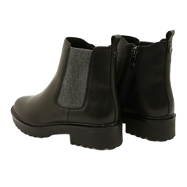 Caprice Stivali in pelle femminile sul cappotto inferiore più spesso 9-25419-41 022 nero 4