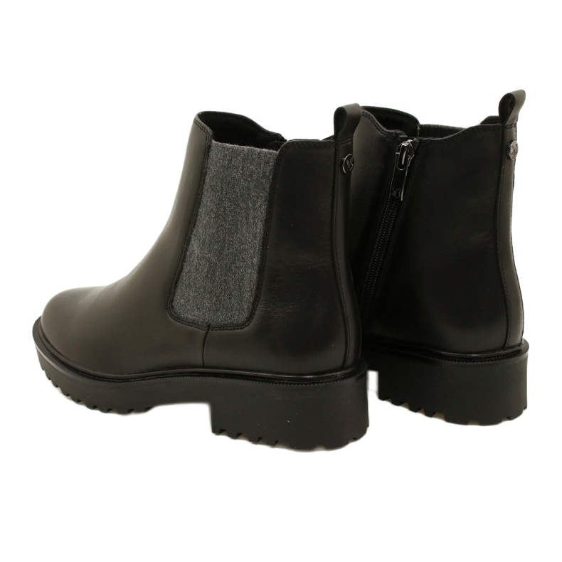 Caprice Stivali in pelle femminile sul cappotto inferiore più spesso 9-25419-41 022 nero 4
