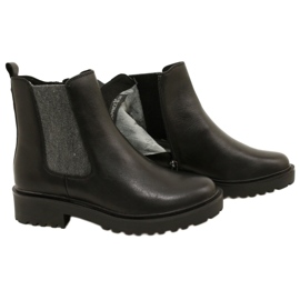 Caprice Stivali in pelle femminile sul cappotto inferiore più spesso 9-25419-41 022 nero 5