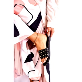 S.Barski Pantofole in pelle da donna con ornamento nero 1
