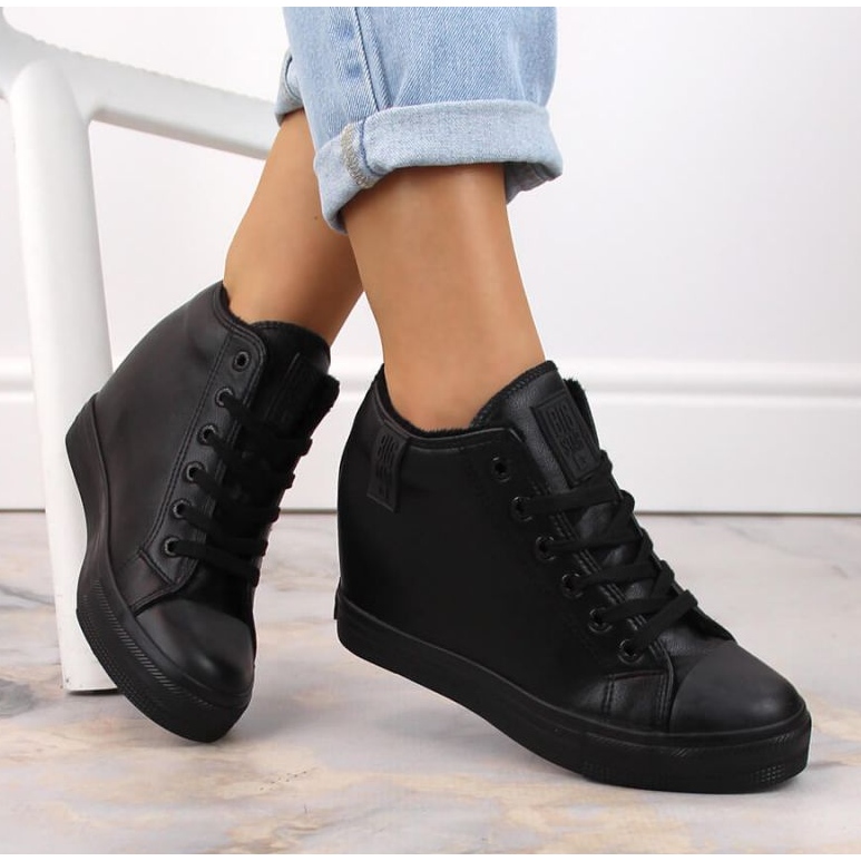 Big Star W INT1899A sneakers con zeppa isolate nere nero 1