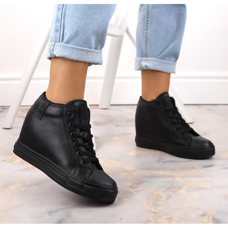 Big Star W INT1899A sneakers con zeppa isolate nere nero 2