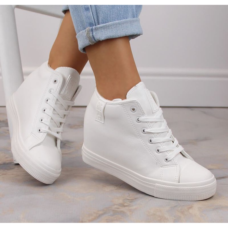 Big Star W INT1899B sneakers con zeppa isolate bianche bianco 1