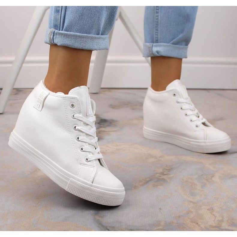 Big Star W INT1899B sneakers con zeppa isolate bianche bianca 2