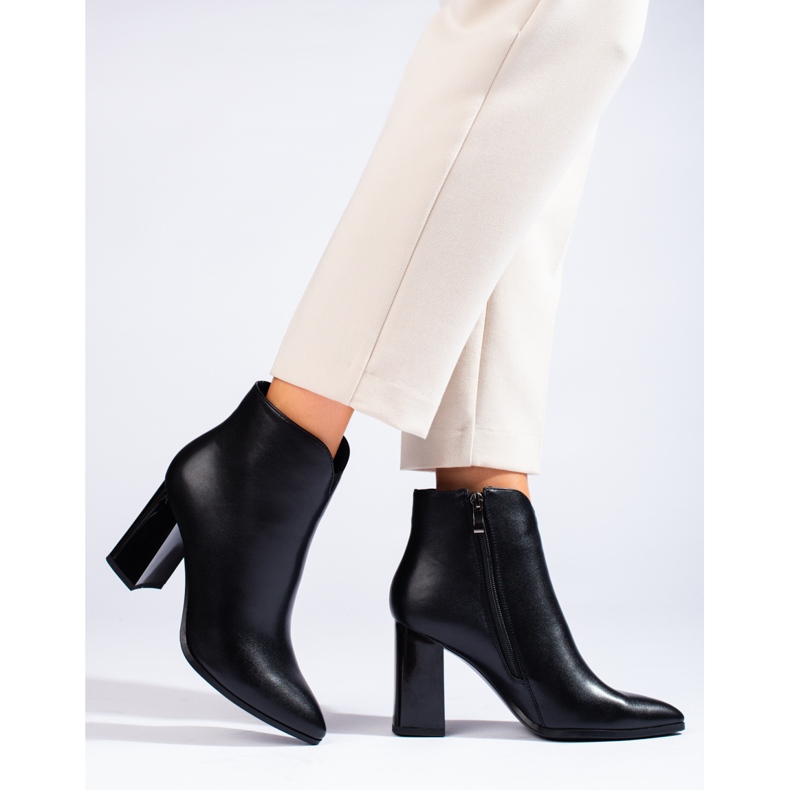Classici stivali neri da donna Shelovet realizzati in pelle scamosciata ecologica nero 1