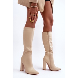 WS1 Eleganti Tacchi Alti Pelle Beige Eudonice 1