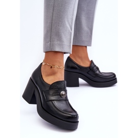 Lemar Scarpe Donna In Pelle Con Tacco Nero Dunadia 1